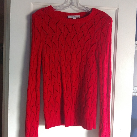 LOFT Cherry Red Sweater - Picture 1 of 3
